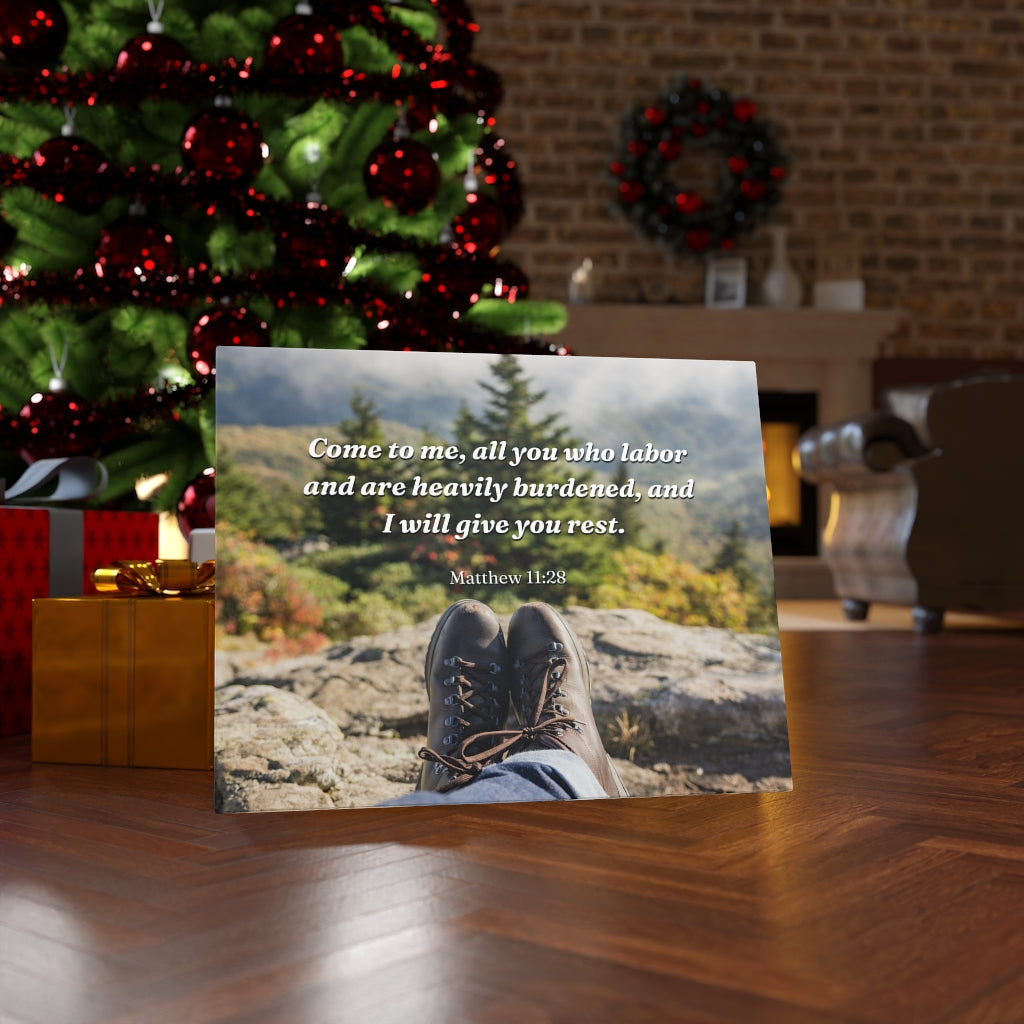 Scripture Walls I Will Give You Rest Matthew 11:28 Bible Verse Canvas Christian Wall Art Ready to Hang Unframed-Express Your Love Gifts