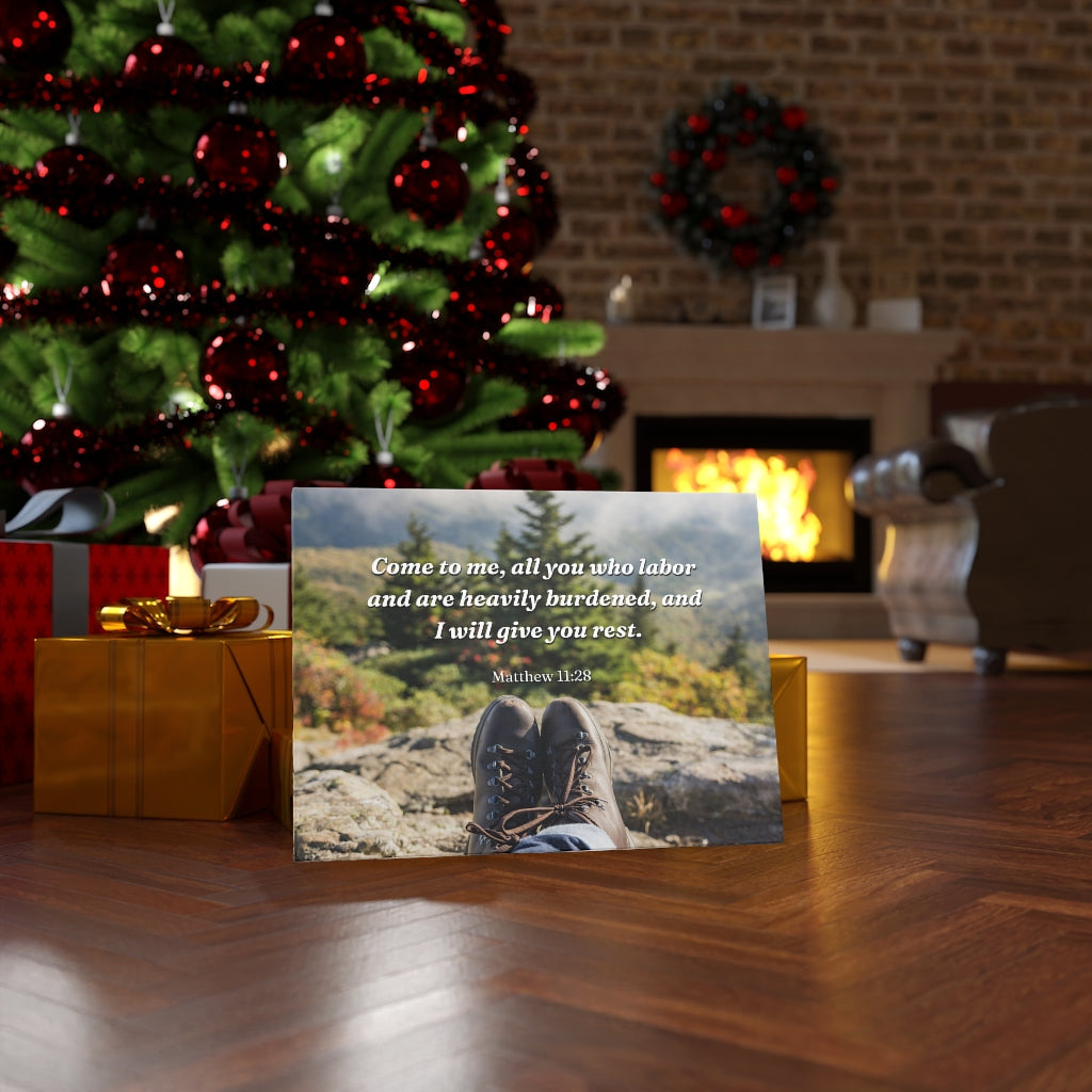 Scripture Walls I Will Give You Rest Matthew 11:28 Bible Verse Canvas Christian Wall Art Ready to Hang Unframed-Express Your Love Gifts