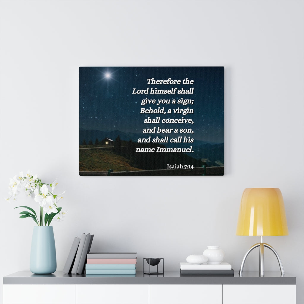 Scripture Walls Immanuel Isaiah 7:14 Bible Verse Canvas Christian Wall Art Ready to Hang Unframed-Express Your Love Gifts