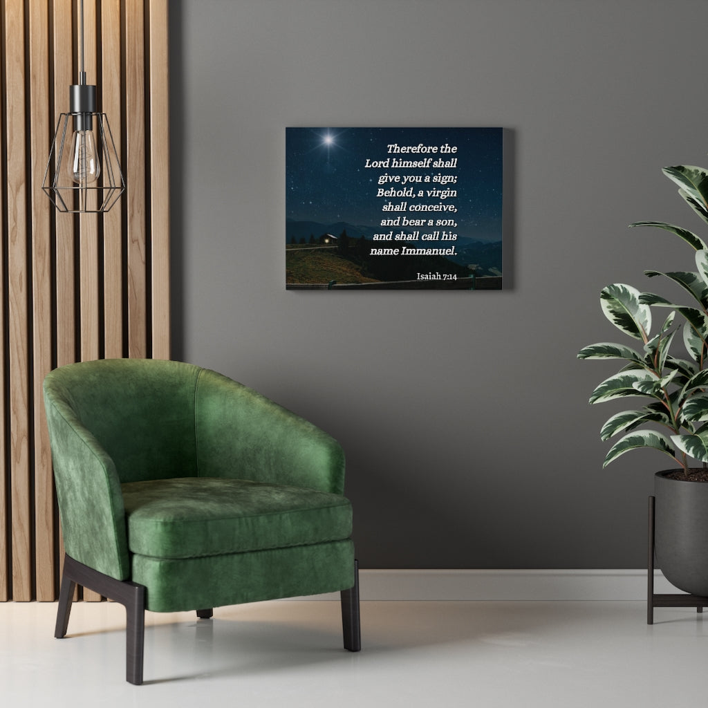 Scripture Walls Immanuel Isaiah 7:14 Bible Verse Canvas Christian Wall Art Ready to Hang Unframed-Express Your Love Gifts