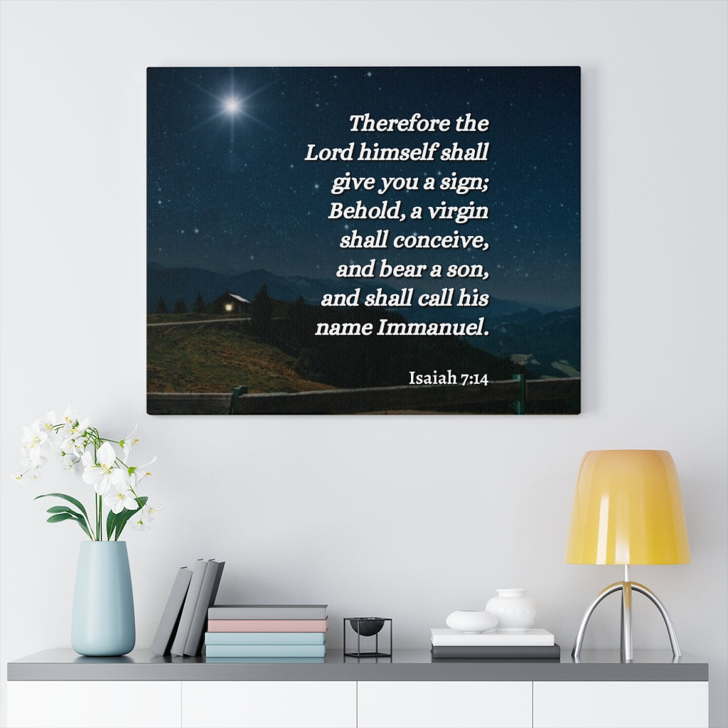 Scripture Walls Immanuel Isaiah 7:14 Bible Verse Canvas Christian Wall Art Ready to Hang Unframed-Express Your Love Gifts
