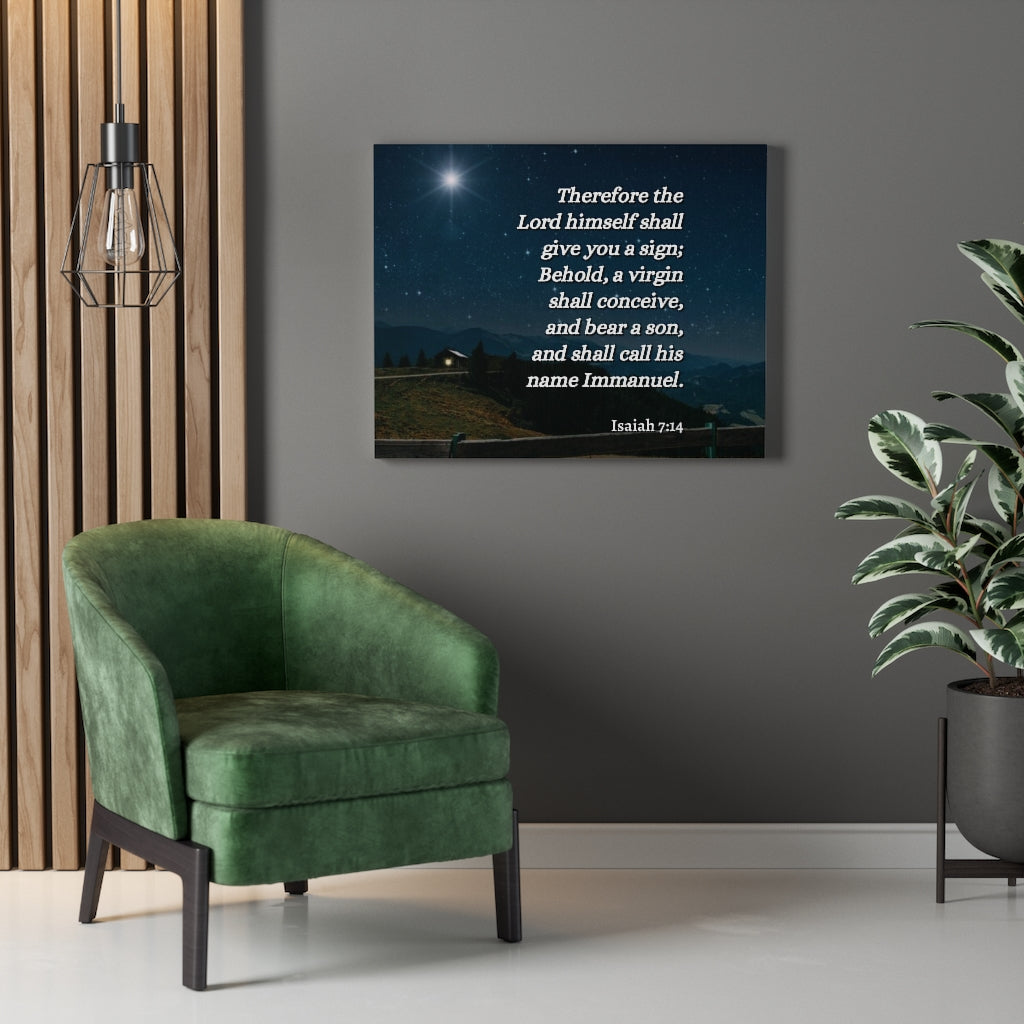 Scripture Walls Immanuel Isaiah 7:14 Bible Verse Canvas Christian Wall Art Ready to Hang Unframed-Express Your Love Gifts