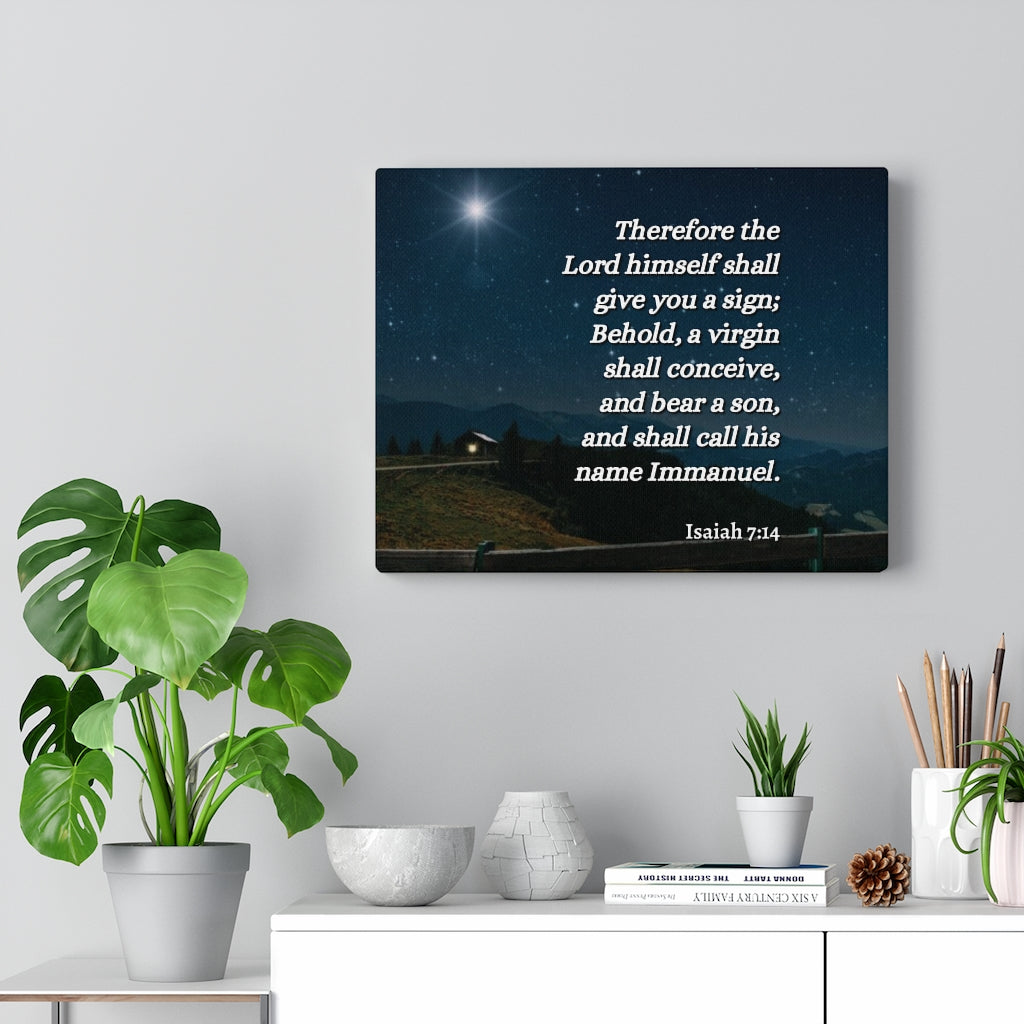 Scripture Walls Immanuel Isaiah 7:14 Bible Verse Canvas Christian Wall Art Ready to Hang Unframed-Express Your Love Gifts