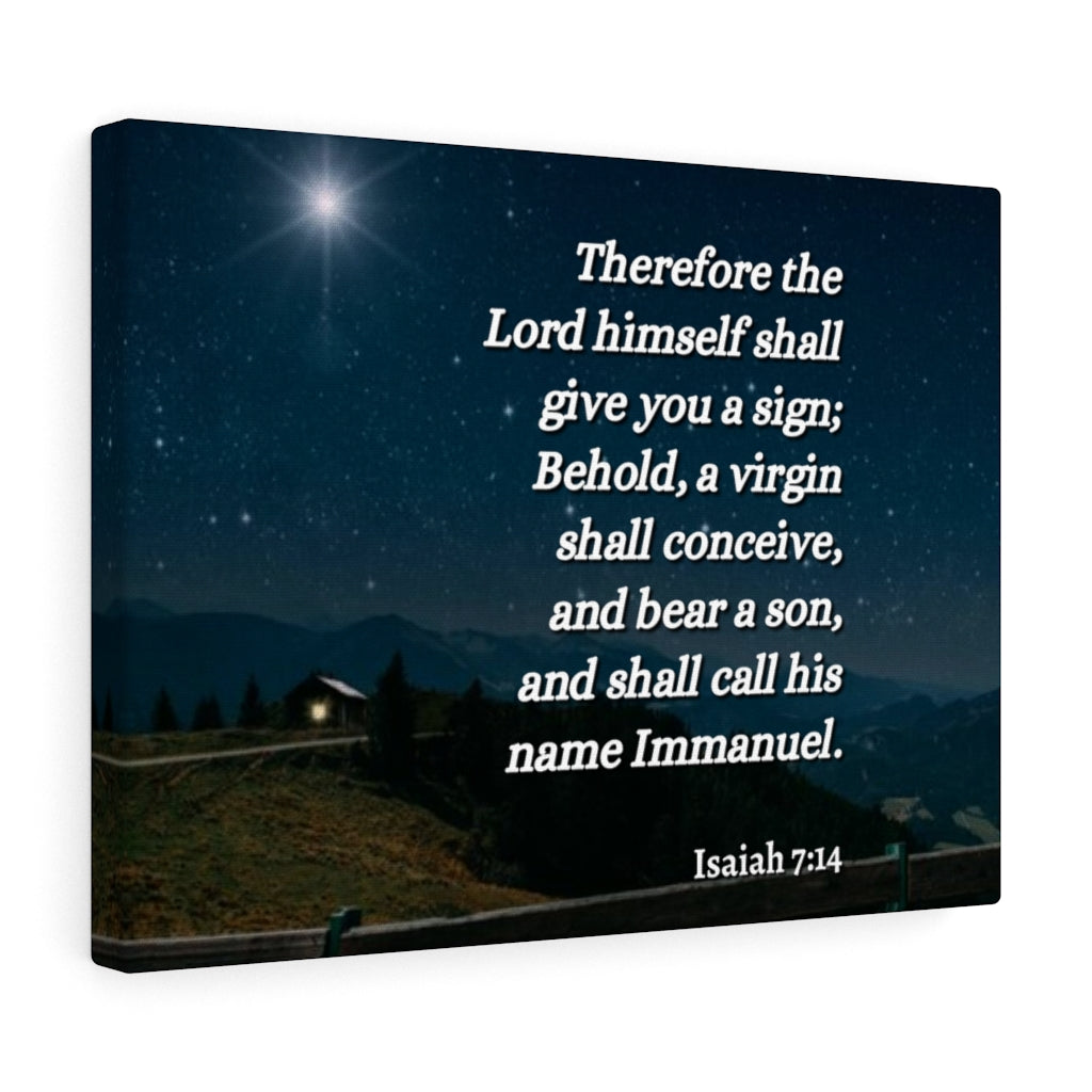 Scripture Walls Immanuel Isaiah 7:14 Bible Verse Canvas Christian Wall Art Ready to Hang Unframed-Express Your Love Gifts