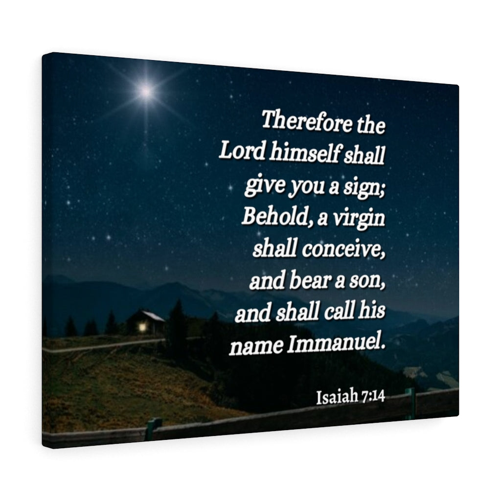 Scripture Walls Immanuel Isaiah 7:14 Bible Verse Canvas Christian Wall Art Ready to Hang Unframed-Express Your Love Gifts