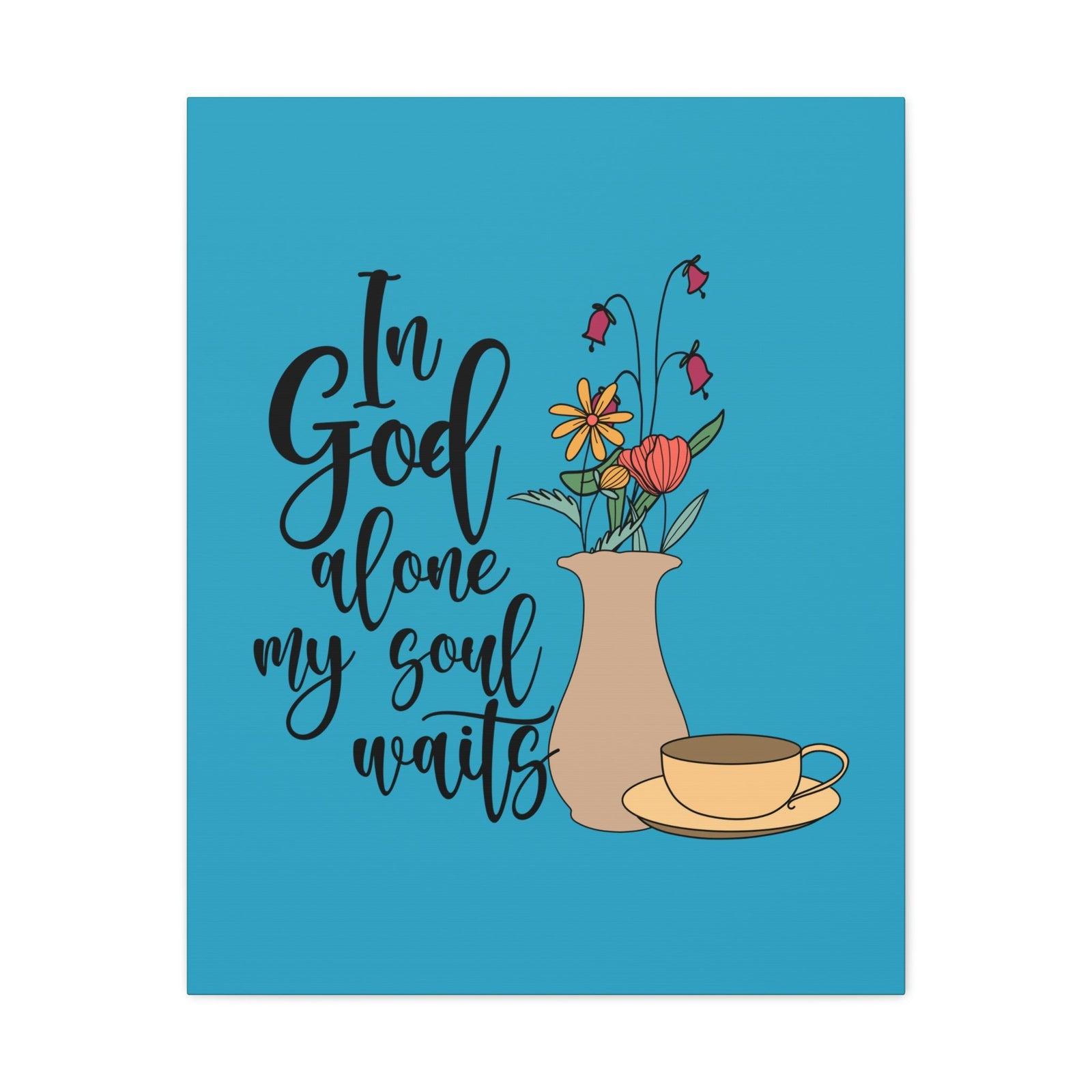 Scripture Walls In God Alone 1 Timothy 2:5 Light Blue Christian Wall Art Bible Verse Print Ready to Hang Unframed-Express Your Love Gifts