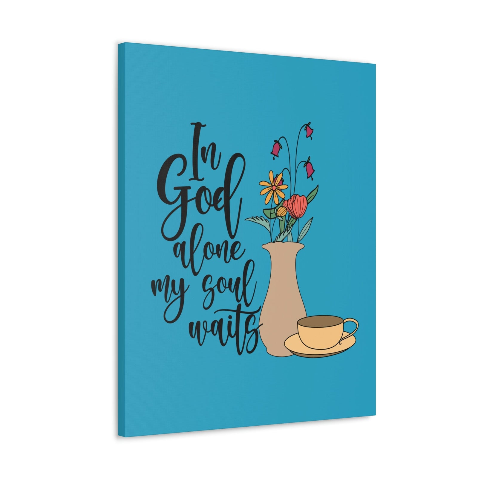 Scripture Walls In God Alone 1 Timothy 2:5 Light Blue Christian Wall Art Bible Verse Print Ready to Hang Unframed-Express Your Love Gifts