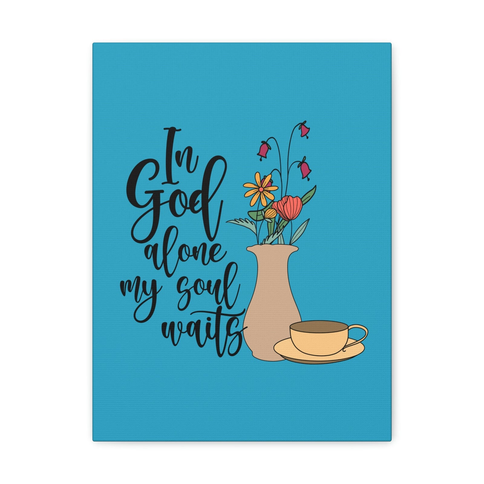 Scripture Walls In God Alone 1 Timothy 2:5 Light Blue Christian Wall Art Bible Verse Print Ready to Hang Unframed-Express Your Love Gifts