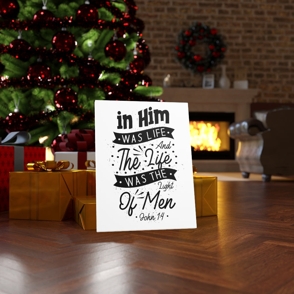 Scripture Walls In Him Was Life John 1:4 Bible Verse Canvas Christian Wall Art Ready to Hang Unframed-Express Your Love Gifts