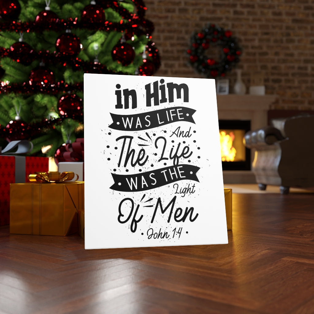 Scripture Walls In Him Was Life John 1:4 Bible Verse Canvas Christian Wall Art Ready to Hang Unframed-Express Your Love Gifts