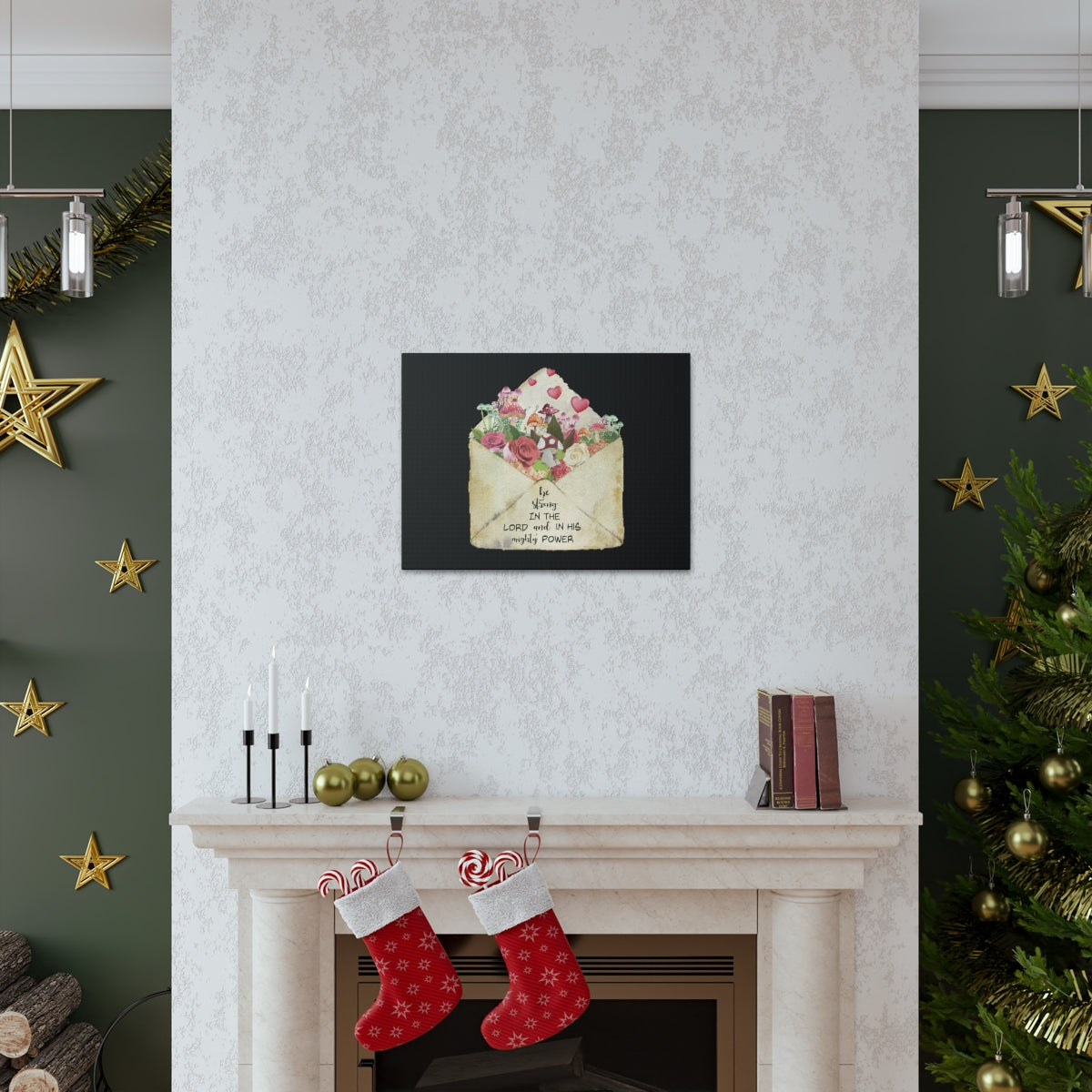 Scripture Walls In His Mighty Power Ephesians 6:10 Christian Wall Art Bible Verse Print Ready to Hang Unframed-Express Your Love Gifts