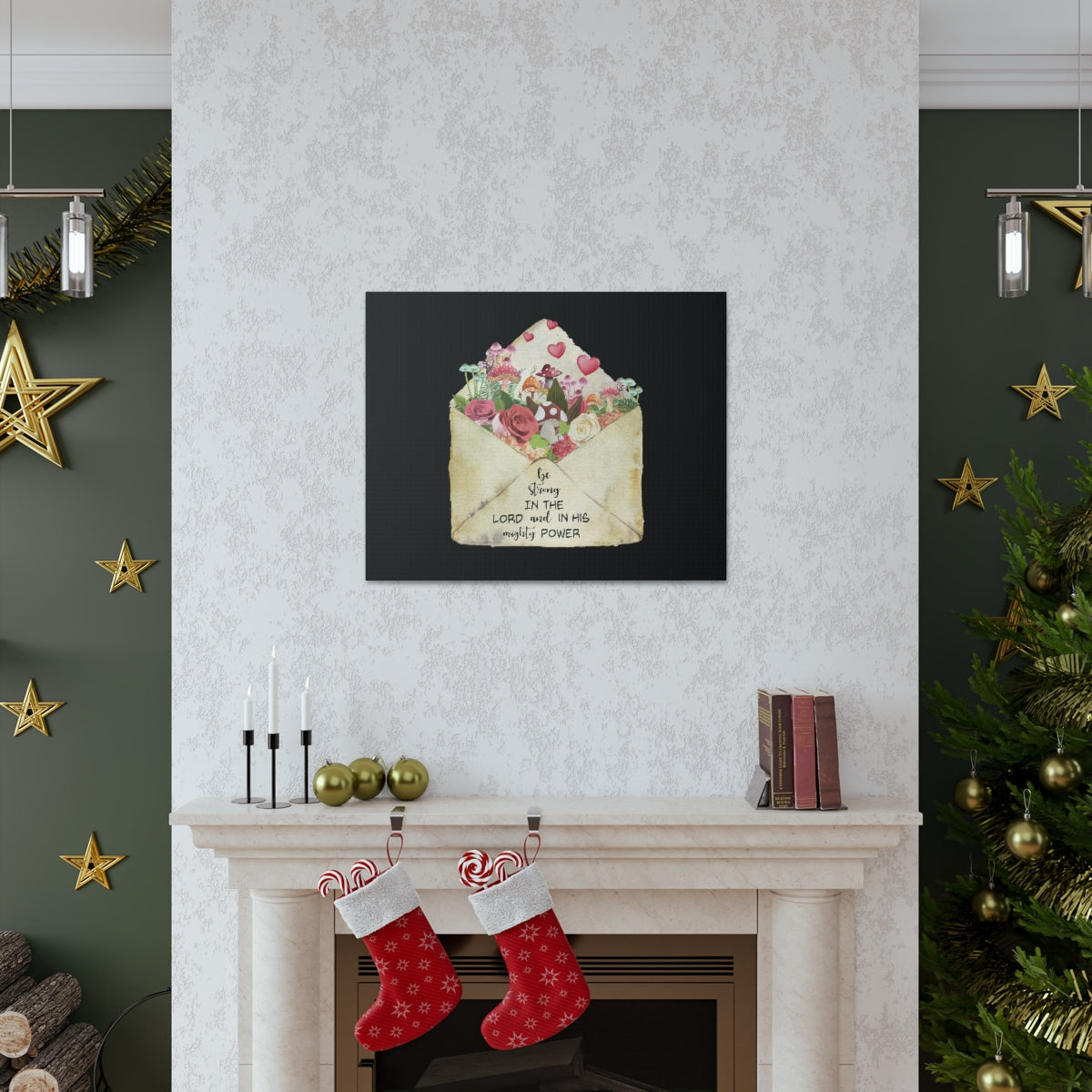 Scripture Walls In His Mighty Power Ephesians 6:10 Christian Wall Art Bible Verse Print Ready to Hang Unframed-Express Your Love Gifts