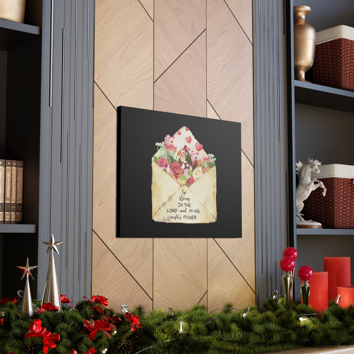 Scripture Walls In His Mighty Power Ephesians 6:10 Christian Wall Art Bible Verse Print Ready to Hang Unframed-Express Your Love Gifts