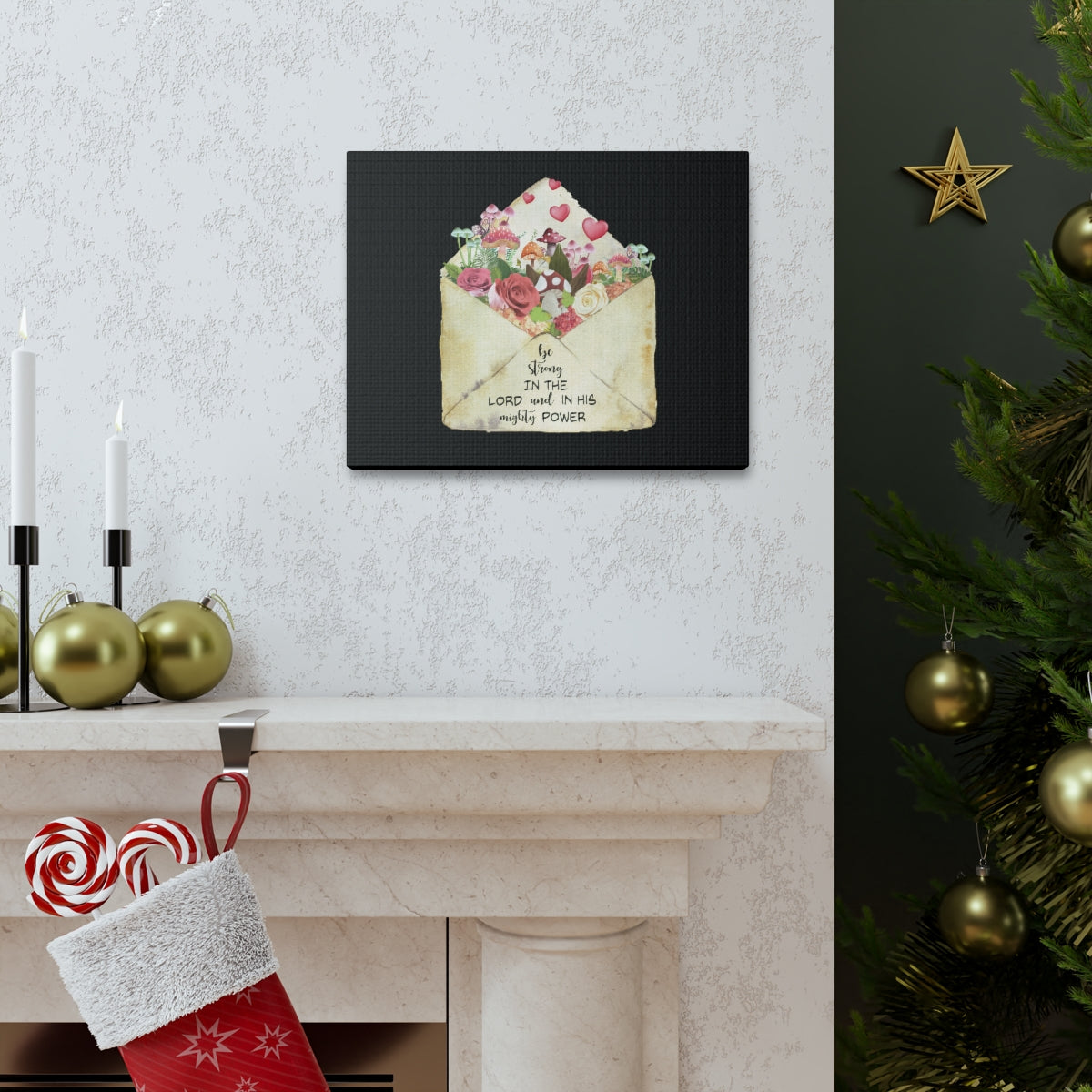 Scripture Walls In His Mighty Power Ephesians 6:10 Christian Wall Art Bible Verse Print Ready to Hang Unframed-Express Your Love Gifts