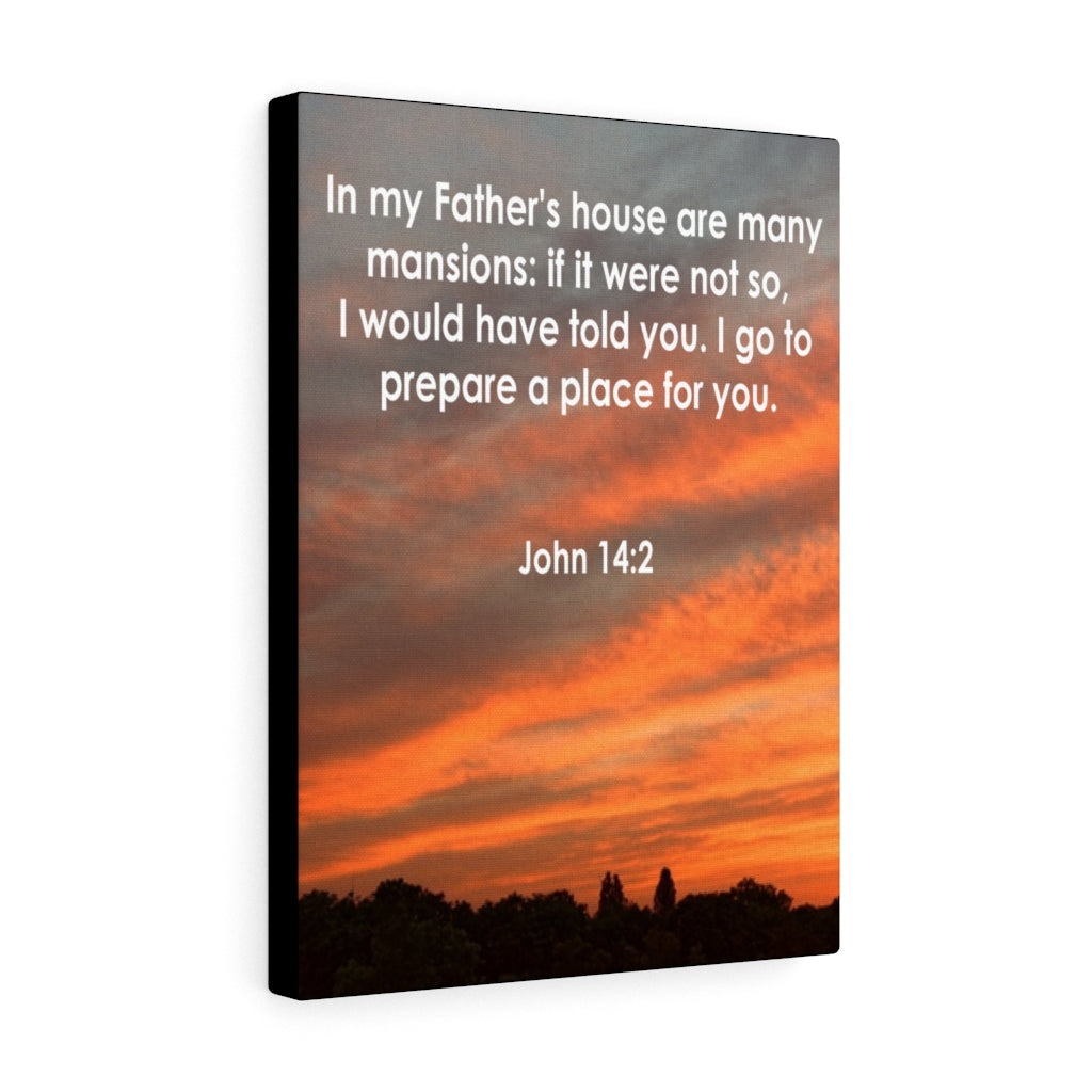 Scripture Walls In My Father's House John 14:2 Bible Verse Canvas Christian Wall Art Ready to Hang Unframed-Express Your Love Gifts