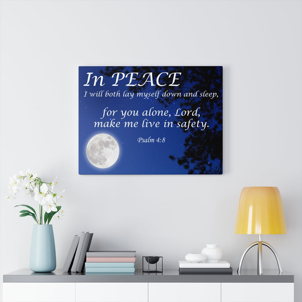 Scripture Walls In Peace Psalm 4:8 Christian Home Decor Bible Art Unframed-Express Your Love Gifts