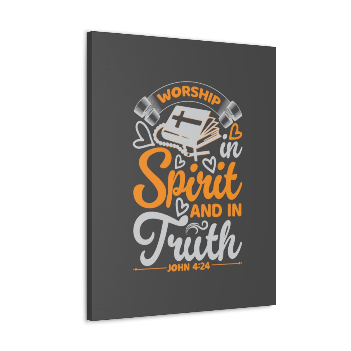 Scripture Walls In Spirit And In Truth John 4:24 Orange Bible Verse Canvas Christian Wall Art Ready to Hang Unframed-Express Your Love Gifts