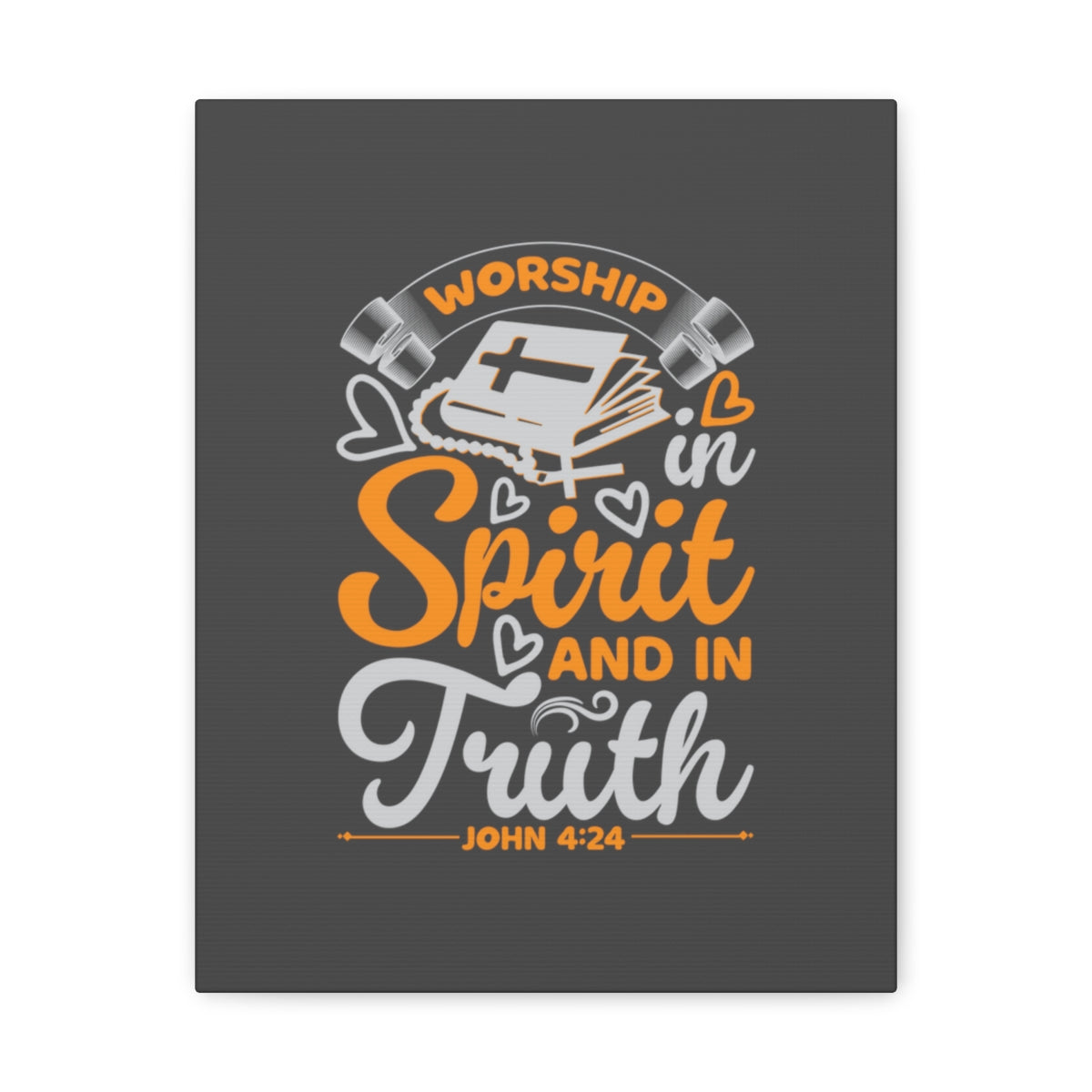 Scripture Walls In Spirit And In Truth John 4:24 Orange Bible Verse Canvas Christian Wall Art Ready to Hang Unframed-Express Your Love Gifts
