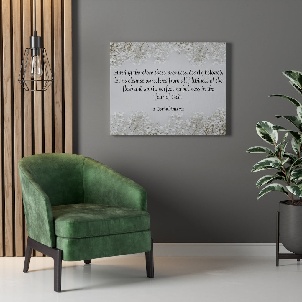 Scripture Walls In The Fear of God 2 Corinthians 7:1 Bible Verse Canvas Christian Wall Art Ready to Hang Unframed-Express Your Love Gifts