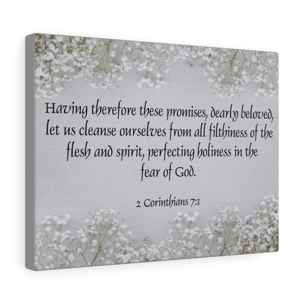 Scripture Walls In The Fear of God 2 Corinthians 7:1 Bible Verse Canvas Christian Wall Art Ready to Hang Unframed-Express Your Love Gifts