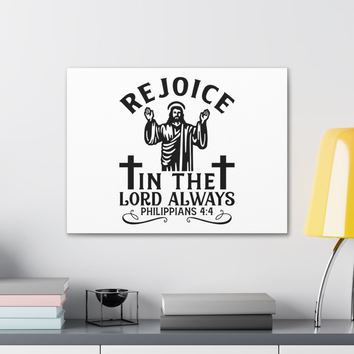 Scripture Walls In The Lord Philippians 4:4 Jesus Bible Verse Canvas Christian Wall Art Ready to Hang Unframed-Express Your Love Gifts