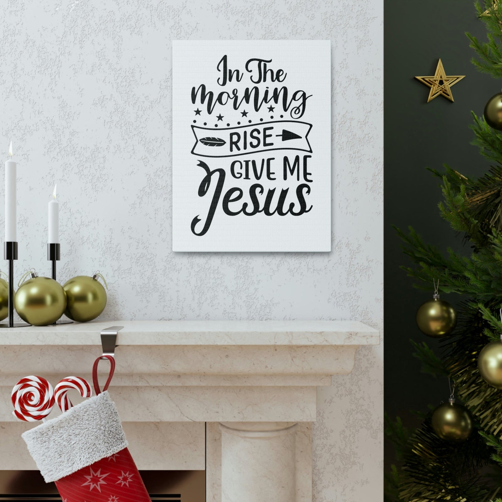 Scripture Walls In The Morning, Give Me Jesus Mark 1:35 Arrow Christian Wall Art Bible Verse Print Ready to Hang Unframed-Express Your Love Gifts
