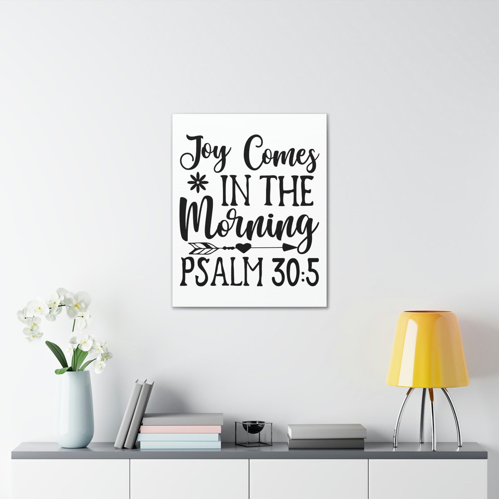 Scripture Walls In The Morning Psalm 30:5 Bible Verse Canvas Christian Wall Art Ready to Hang Unframed-Express Your Love Gifts