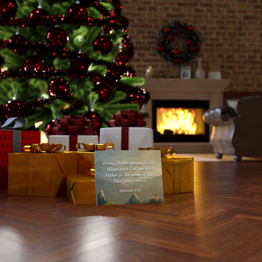 Scripture Walls In The Name Ephesians 5:20 Bible Verse Canvas Christian Wall Art Ready to Hang Unframed-Express Your Love Gifts