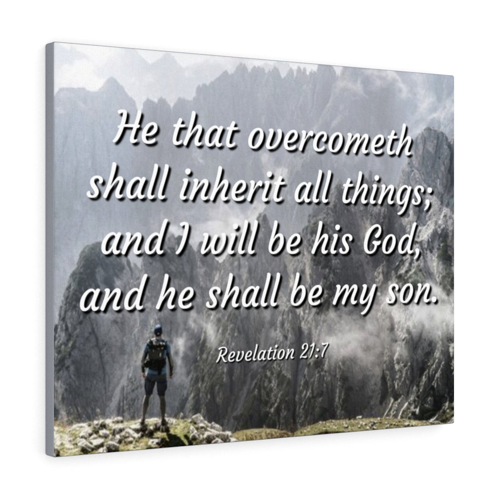 Scripture Walls Inherit All Things Revelation 21:7 Bible Verse Canvas Christian Wall Art Ready to Hang Unframed-Express Your Love Gifts