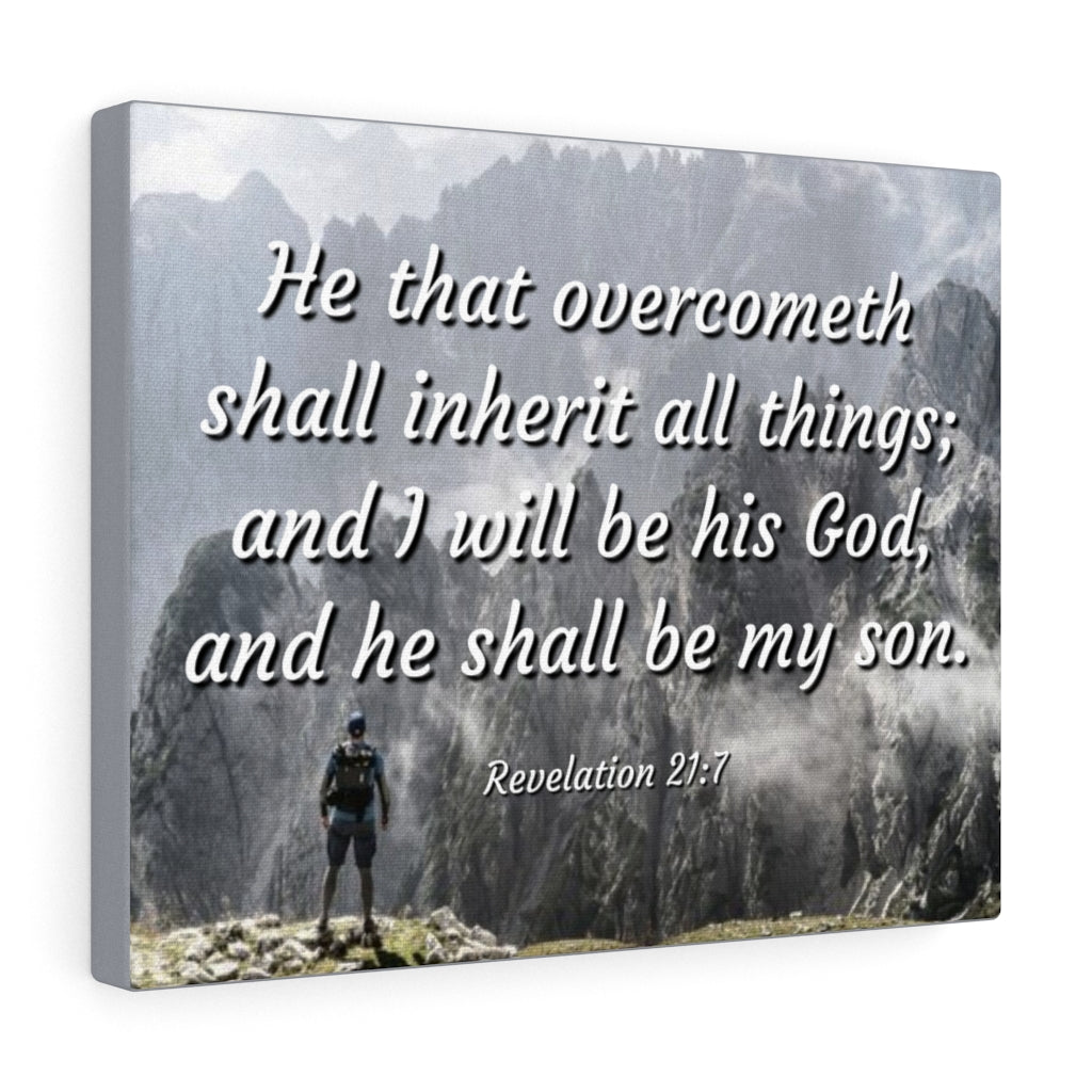 Scripture Walls Inherit All Things Revelation 21:7 Bible Verse Canvas Christian Wall Art Ready to Hang Unframed-Express Your Love Gifts