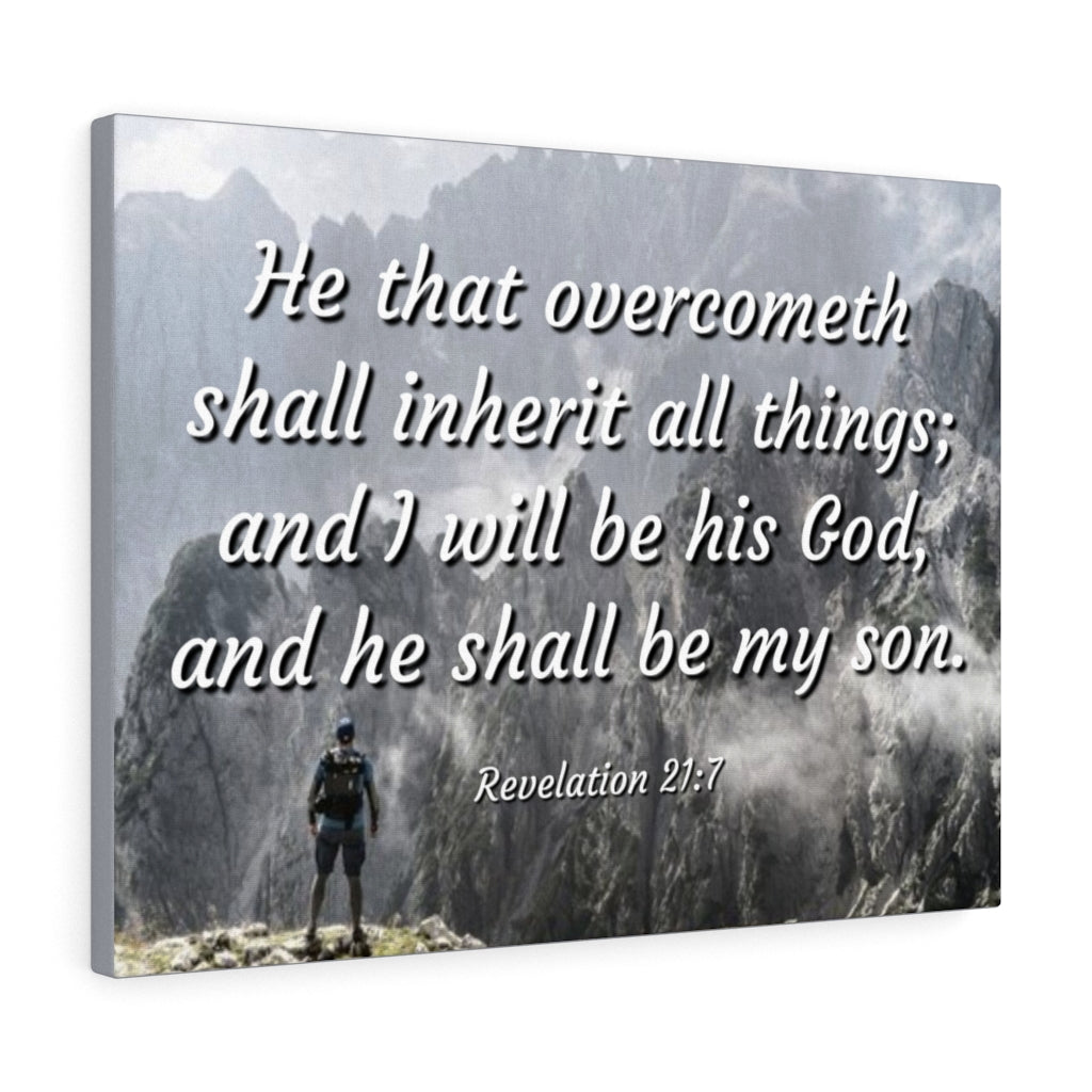 Scripture Walls Inherit All Things Revelation 21:7 Bible Verse Canvas Christian Wall Art Ready to Hang Unframed-Express Your Love Gifts