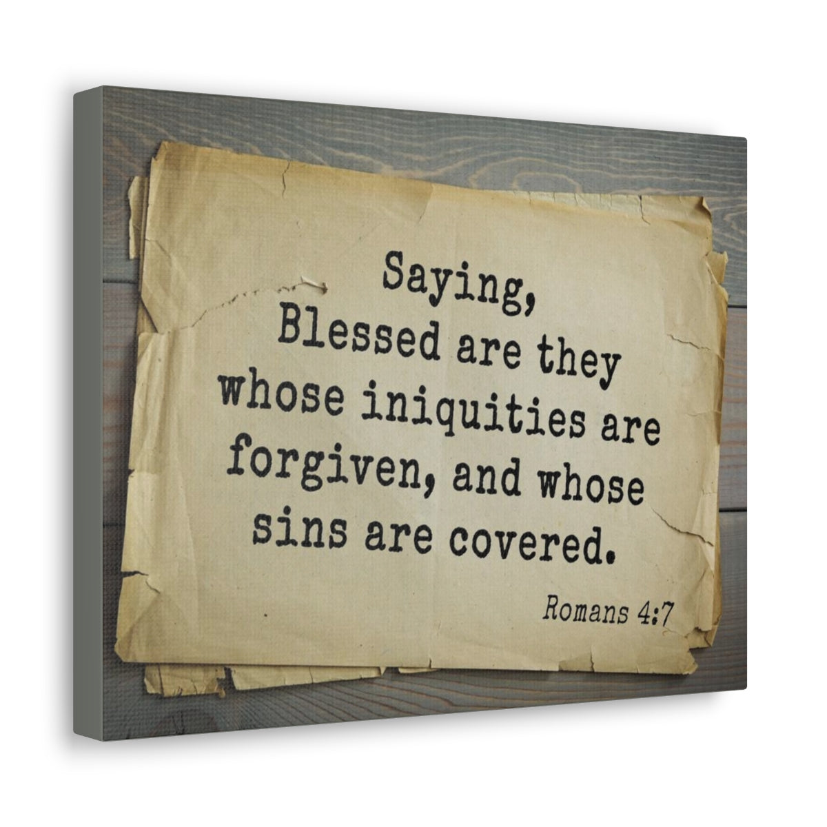 Scripture Walls Iniquities Are Forgiven Romans 4:7 Bible Verse Canvas Christian Wall Art Bible Verse Print Ready To Hang Unframed-Express Your Love Gifts