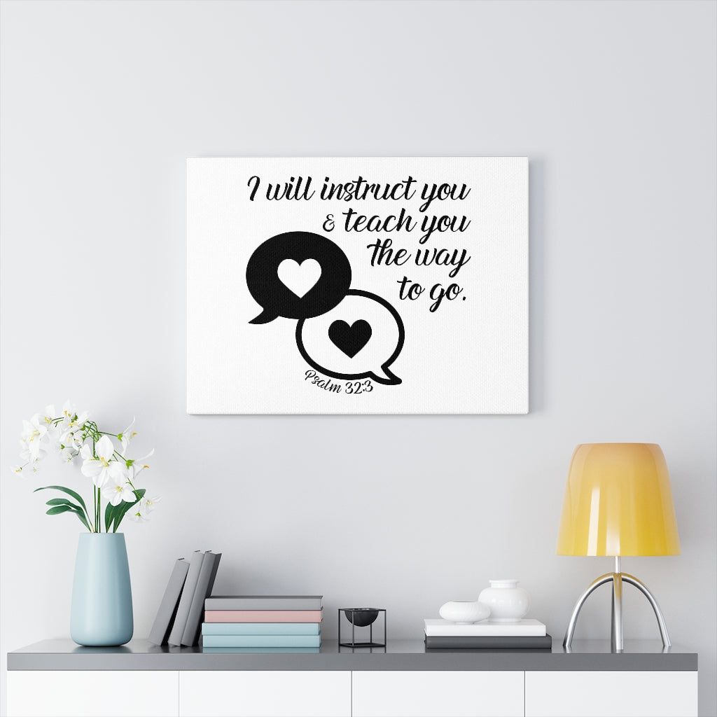 Scripture Walls Instruct You Psalm 32:3 Bible Verse Canvas Christian Wall Art Ready to Hang Unframed-Express Your Love Gifts