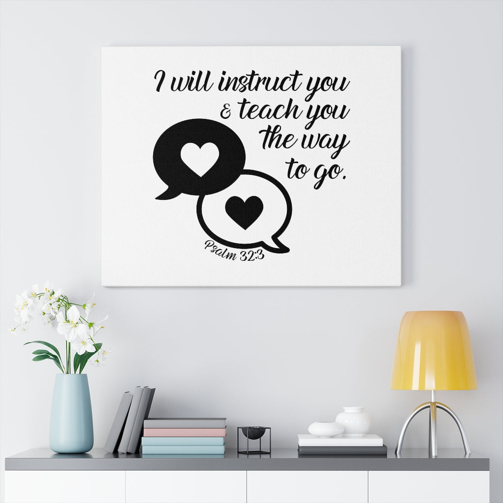 Scripture Walls Instruct You Psalm 32:3 Bible Verse Canvas Christian Wall Art Ready to Hang Unframed-Express Your Love Gifts