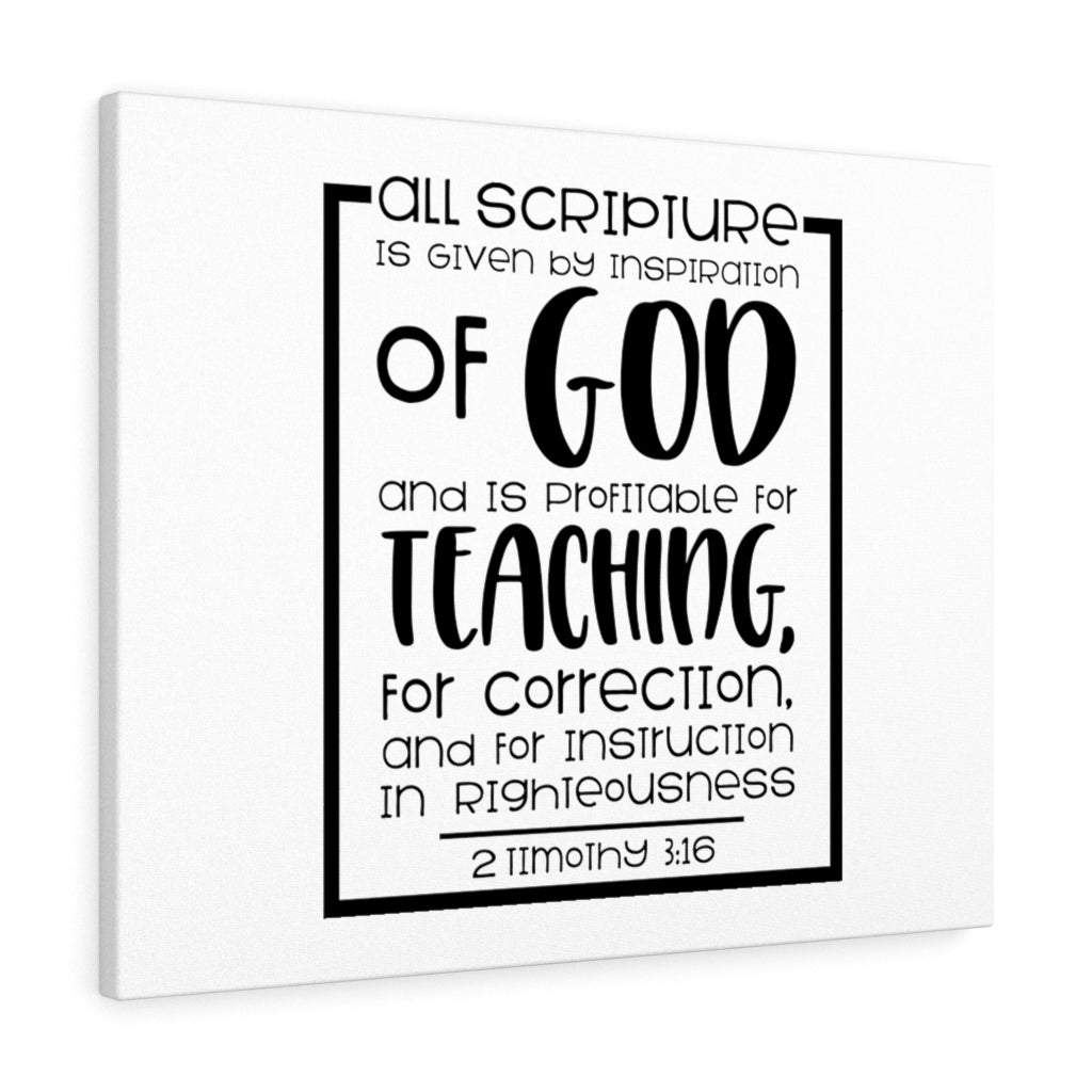 Scripture Walls Instruction In Righteousness 2 Timothy 3:16 Bible Verse Canvas Christian Wall Art Ready to Hang Unframed-Express Your Love Gifts