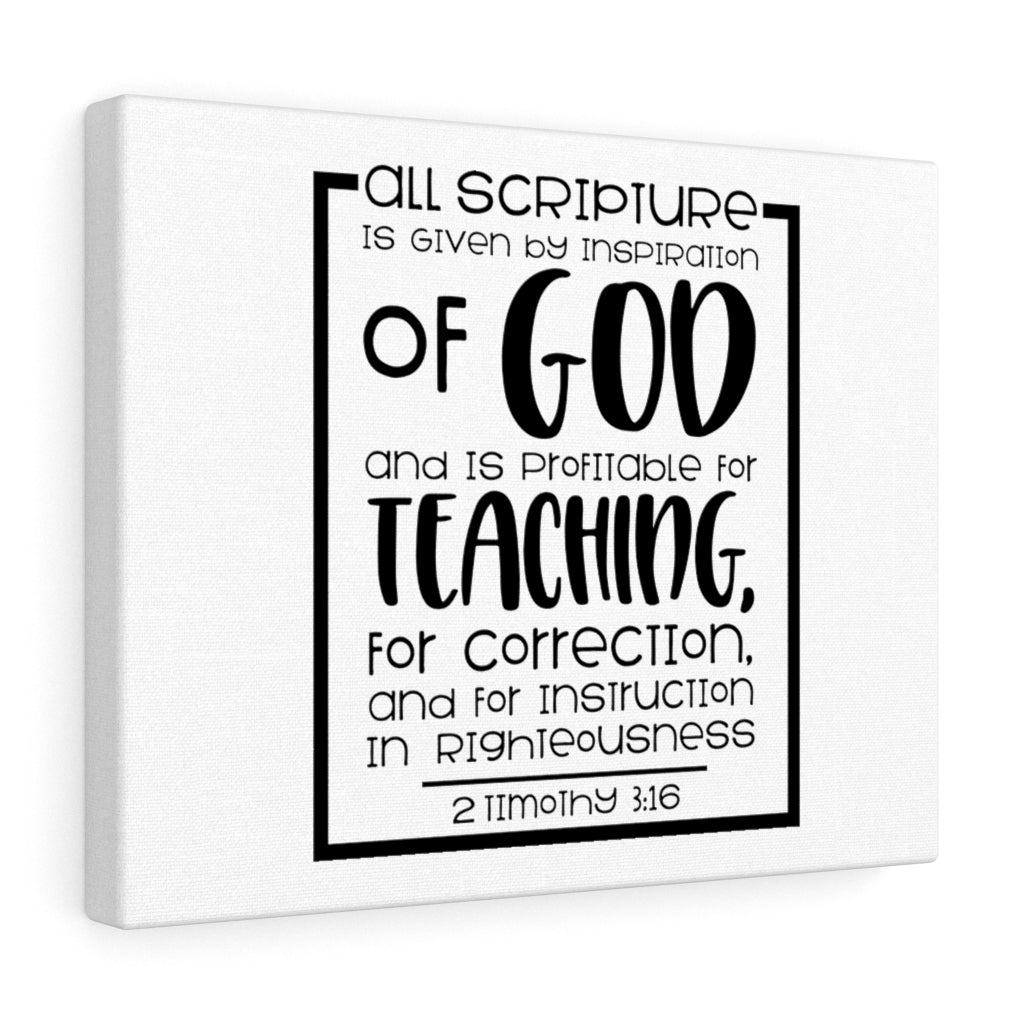 Scripture Walls Instruction In Righteousness 2 Timothy 3:16 Bible Verse Canvas Christian Wall Art Ready to Hang Unframed-Express Your Love Gifts