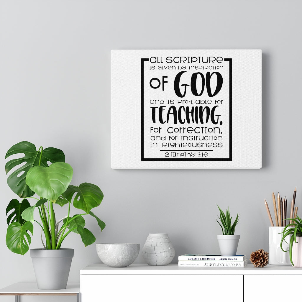 Scripture Walls Instruction In Righteousness 2 Timothy 3:16 Bible Verse Canvas Christian Wall Art Ready to Hang Unframed-Express Your Love Gifts
