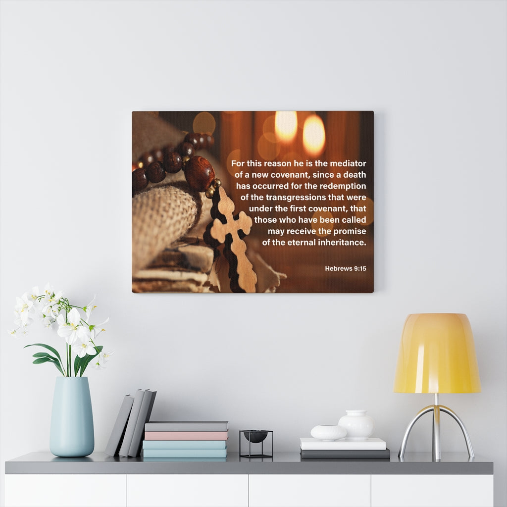 Scripture Walls Internal Inheritance Hebrews 9:15 Bible Verse Canvas Christian Wall Art Ready to Hang Unframed-Express Your Love Gifts