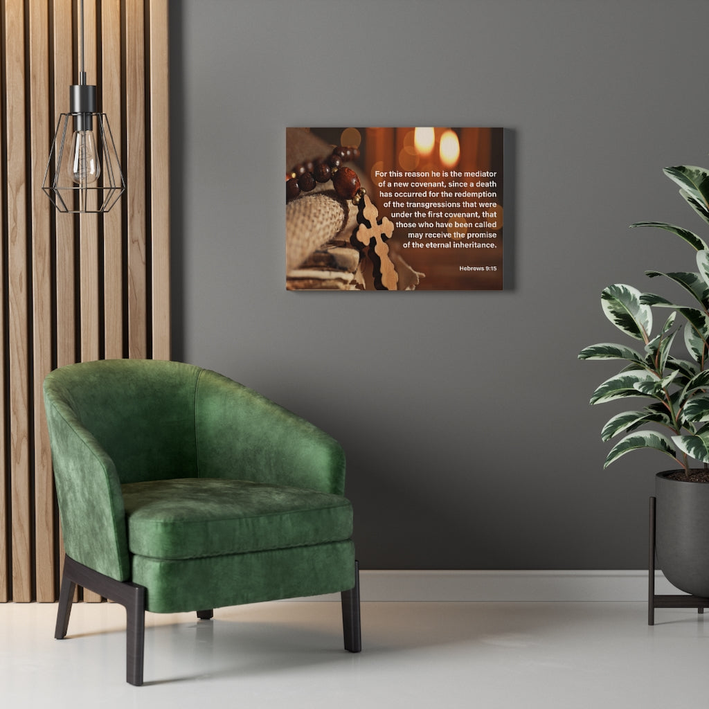 Scripture Walls Internal Inheritance Hebrews 9:15 Bible Verse Canvas Christian Wall Art Ready to Hang Unframed-Express Your Love Gifts