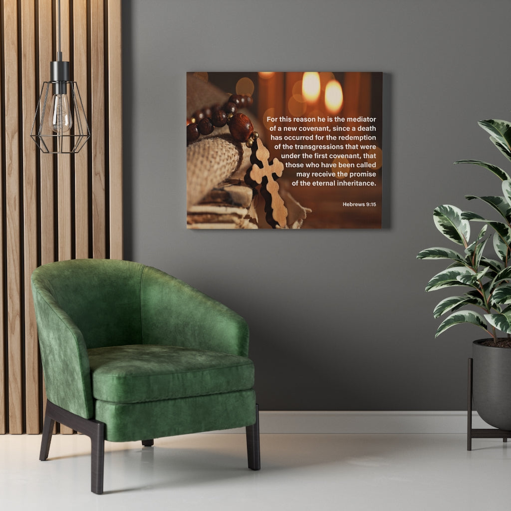 Scripture Walls Internal Inheritance Hebrews 9:15 Bible Verse Canvas Christian Wall Art Ready to Hang Unframed-Express Your Love Gifts