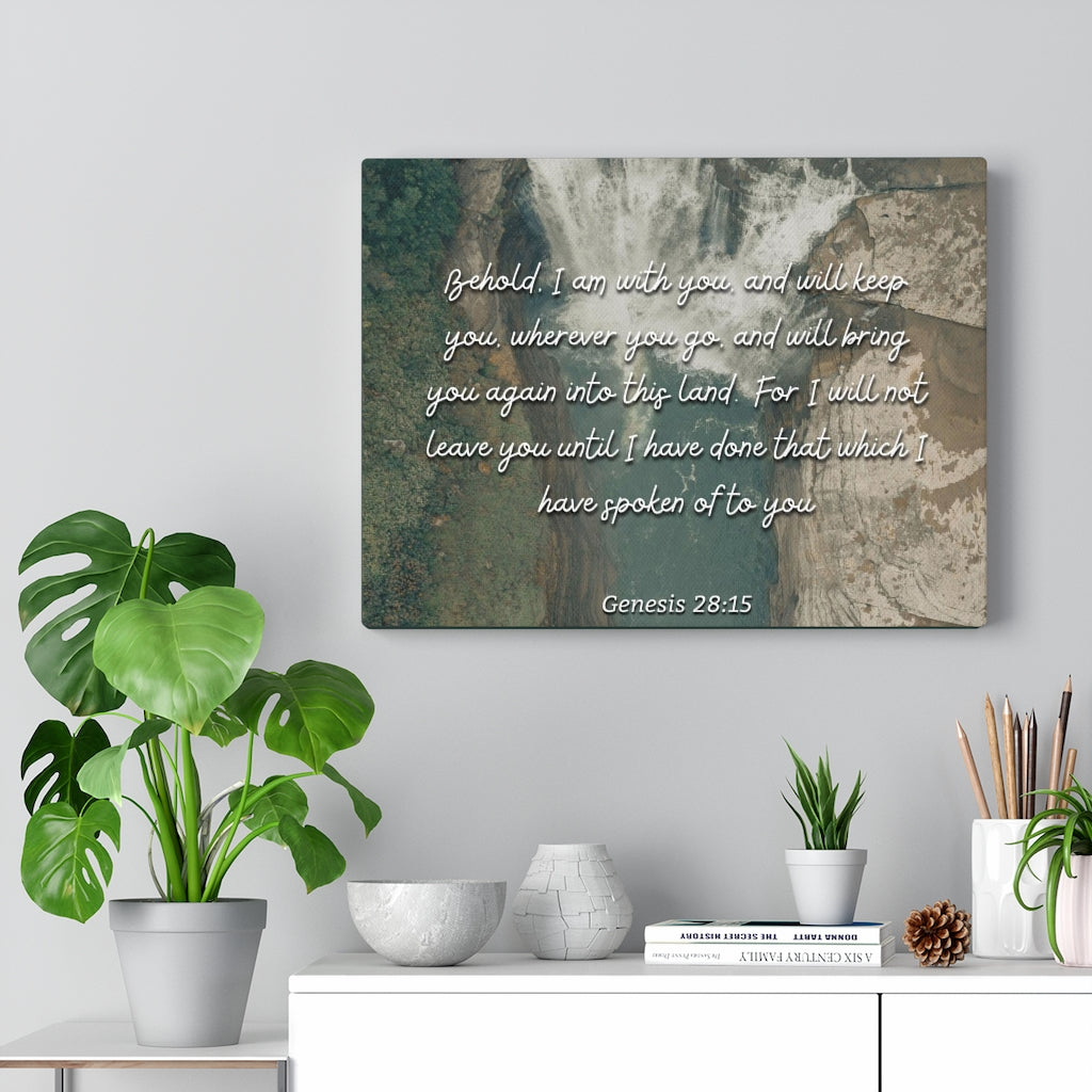 Scripture Walls Into This Land Genesis 28:15 Bible Verse Canvas Christian Wall Art Ready to Hang Unframed-Express Your Love Gifts