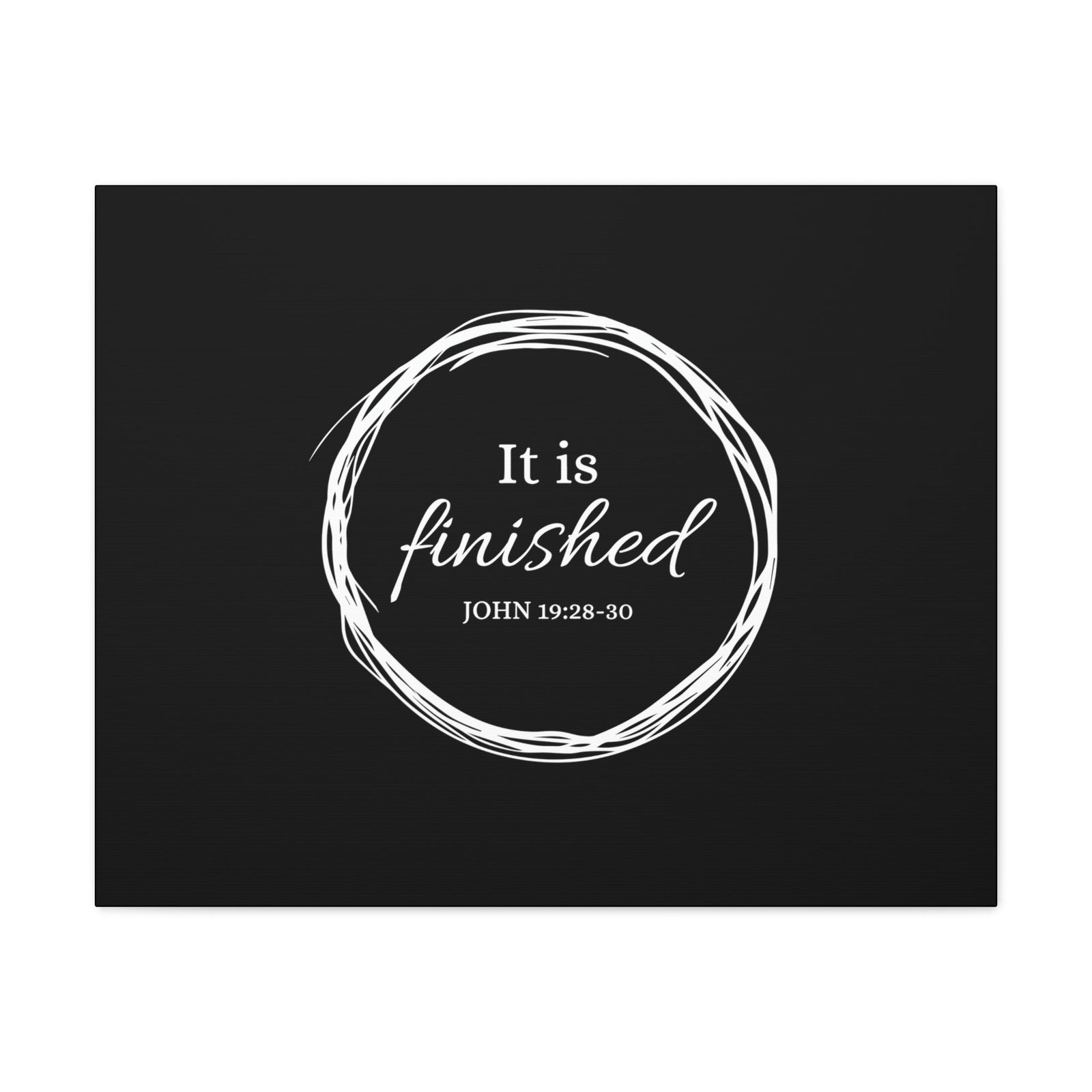 Scripture Walls It Is Finished 2 Timothy 4:7 Circle Black Christian Wall Art Bible Verse Print Ready to Hang Unframed-Express Your Love Gifts