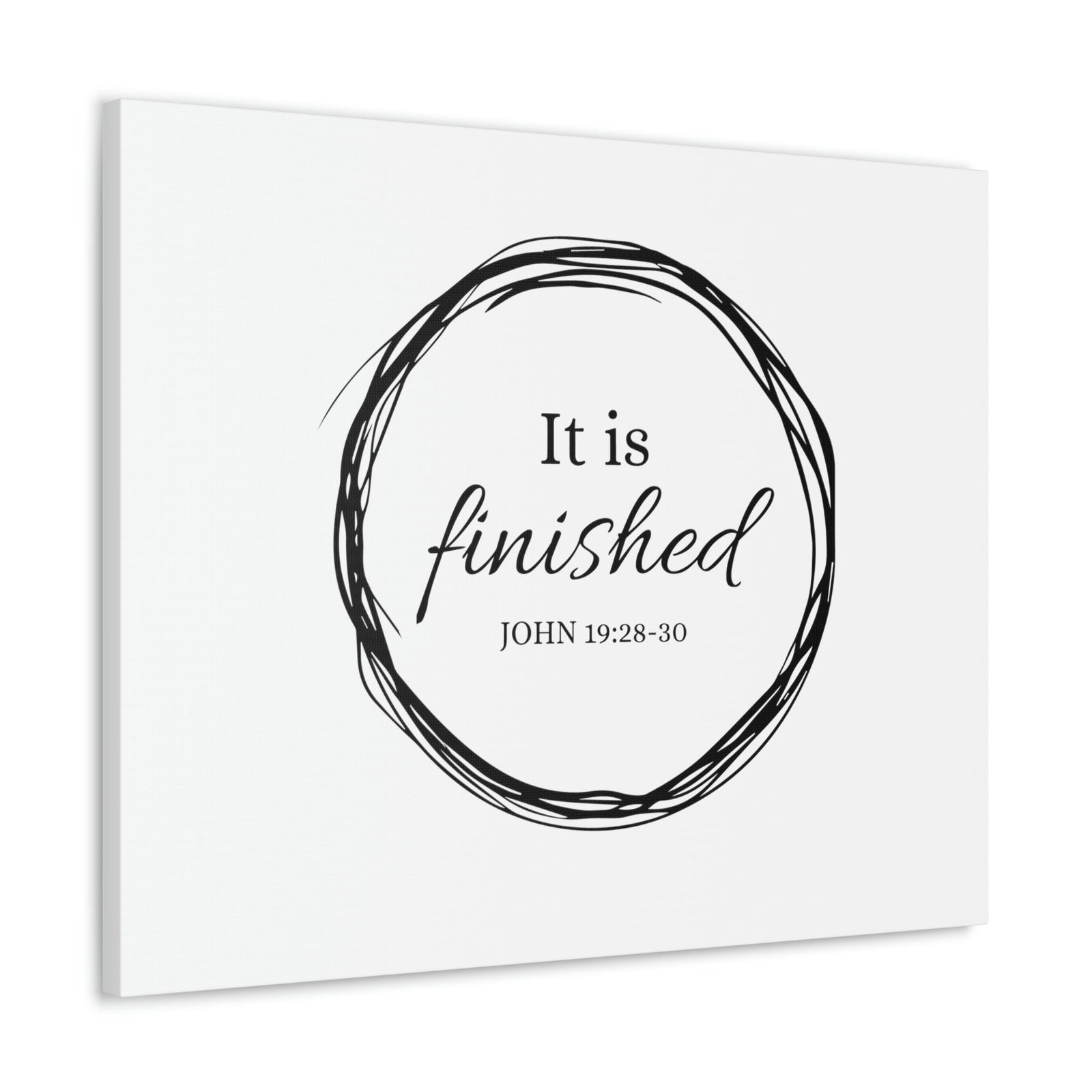 Scripture Walls It Is Finished 2 Timothy 4:7 Circle White Christian Wall Art Bible Verse Print Ready to Hang Unframed-Express Your Love Gifts