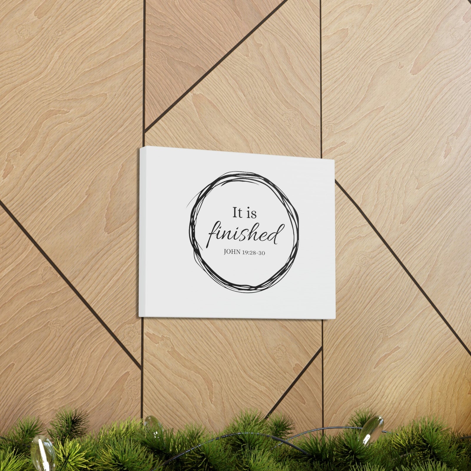 Scripture Walls It Is Finished 2 Timothy 4:7 Circle White Christian Wall Art Bible Verse Print Ready to Hang Unframed-Express Your Love Gifts