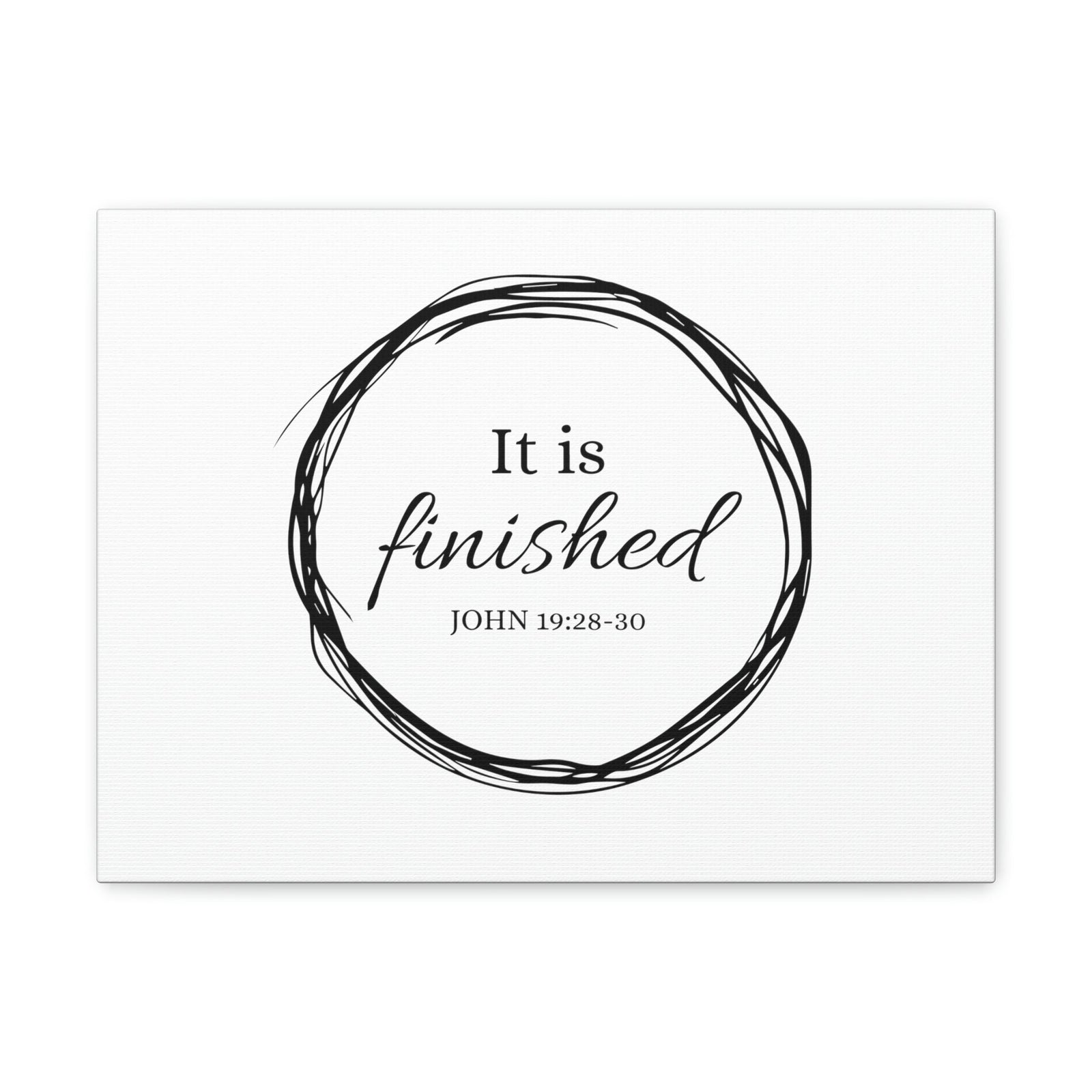 Scripture Walls It Is Finished 2 Timothy 4:7 Circle White Christian Wall Art Bible Verse Print Ready to Hang Unframed-Express Your Love Gifts