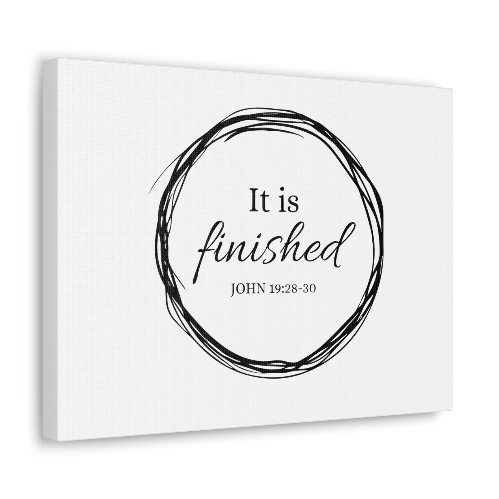 Scripture Walls It Is Finished 2 Timothy 4:7 Circle White Christian Wall Art Bible Verse Print Ready to Hang Unframed-Express Your Love Gifts