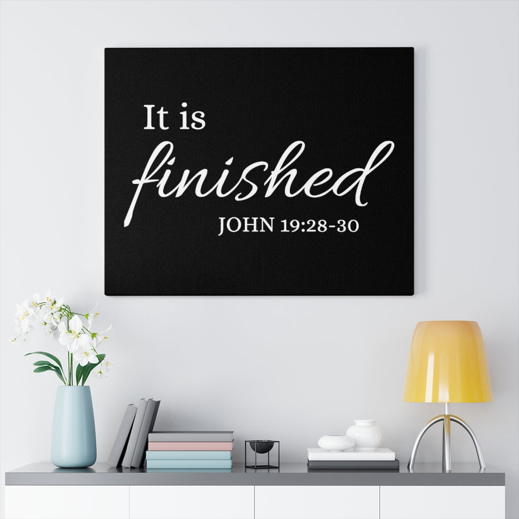 Scripture Walls It Is Finished John 19:28-30 Bible Verse Canvas Christian Wall Art Ready to Hang Unframed-Express Your Love Gifts