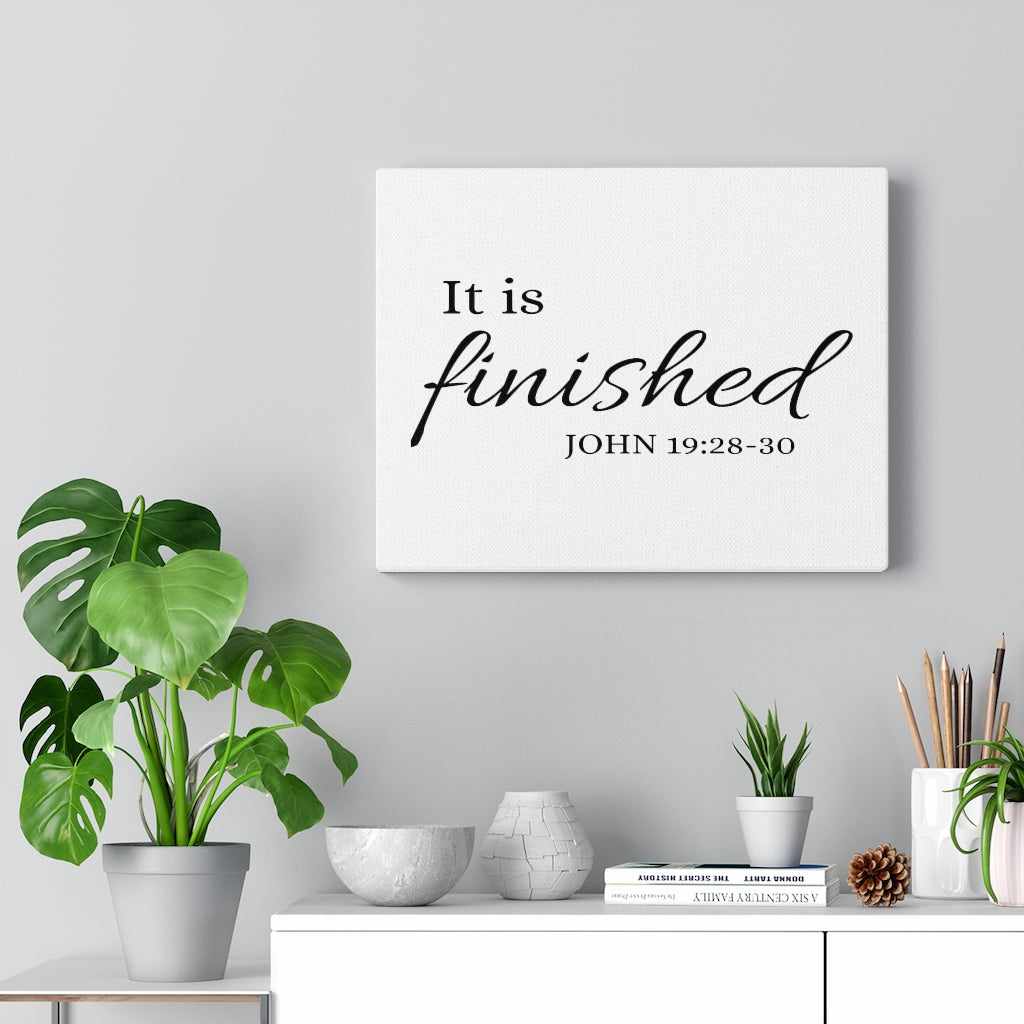 Scripture Walls It Is Finished John 19:28:30 Bible Verse Canvas Christian Wall Art Ready to Hang Unframed-Express Your Love Gifts