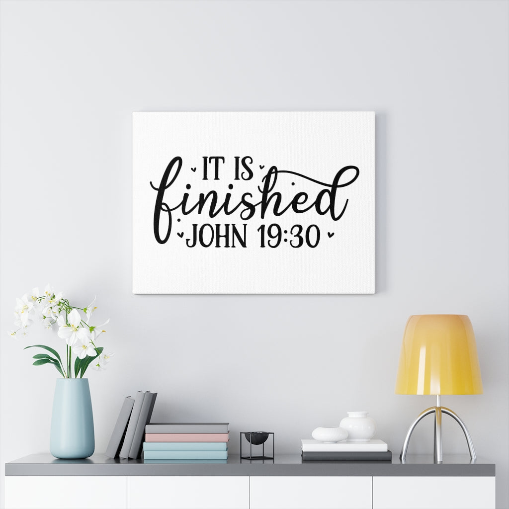 Scripture Walls It Is Finished Small Hearts John 19:30 Bible Verse Canvas Christian Wall Art Ready to Hang Unframed-Express Your Love Gifts
