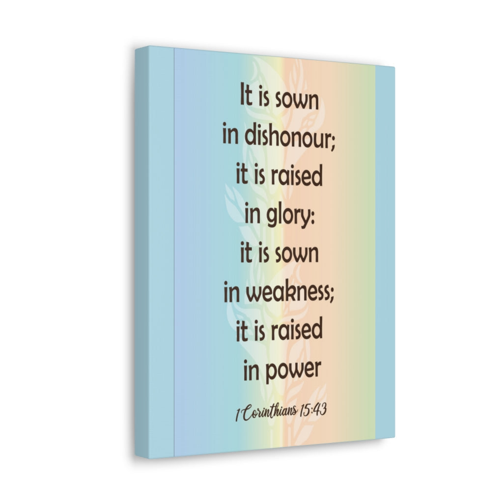 Scripture Walls It Is Sown In Dishonour 1 Corinthians 15:43 Bible Verse Canvas Christian Wall Art Ready To Hang Unframed-Express Your Love Gifts